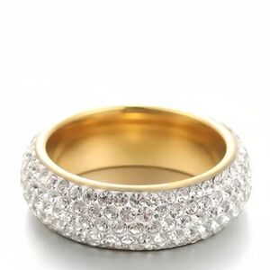 NW Sparkling Gold with Multi diamonds Ring